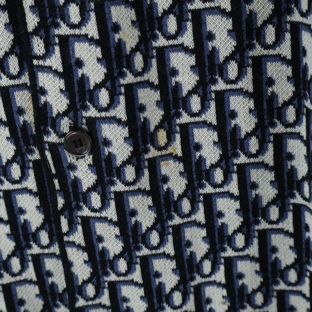 DIOR(ディオール) 20SS オブリーク総柄ジャガード コットンニット 長袖シャツ ネイビー 023M550AT099