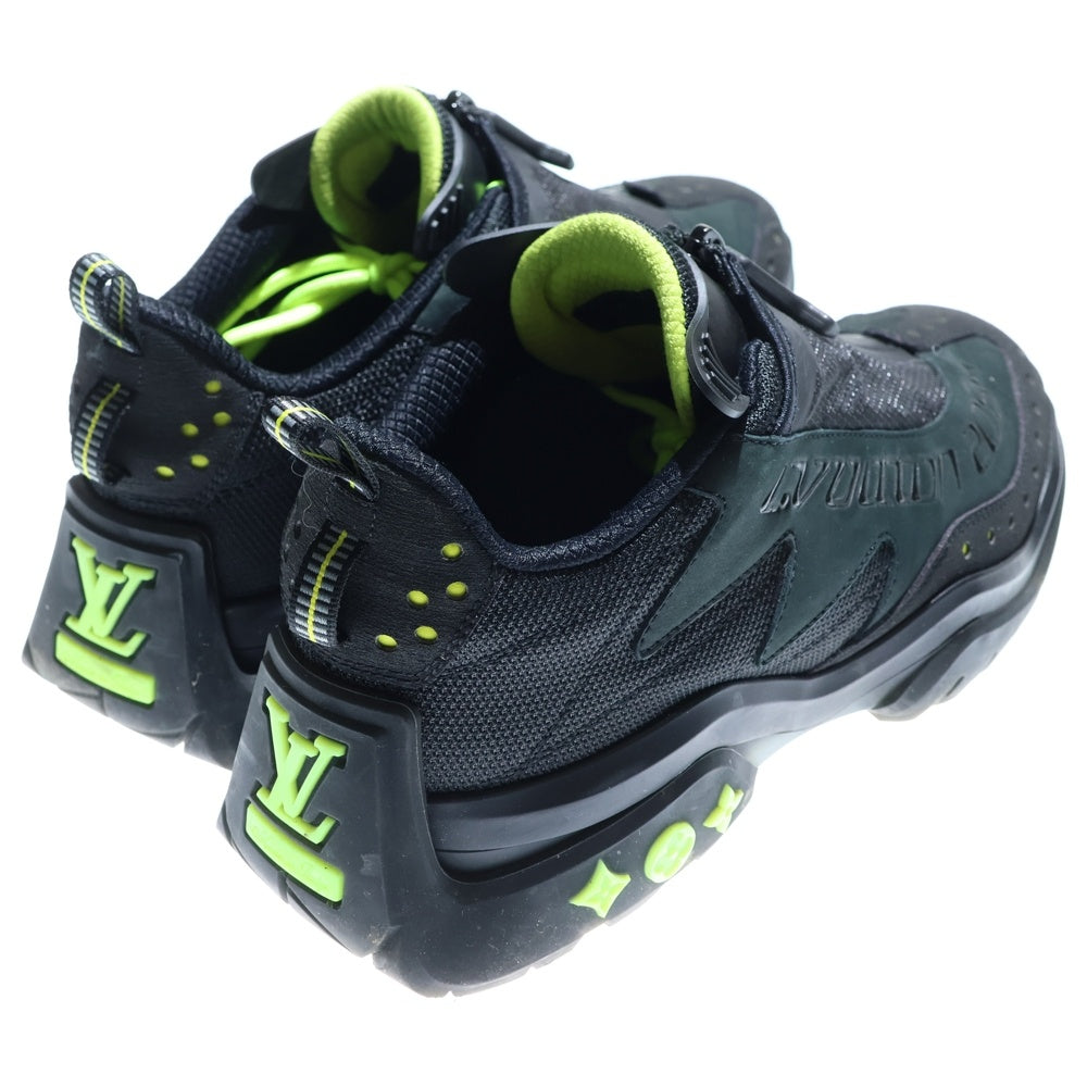 LOUIS VUITTON(ルイヴィトン) ミレニアム ライン LVラバーロゴ フロントジップ ローカットシューズ スニーカー ブラック/イエロー FD1211