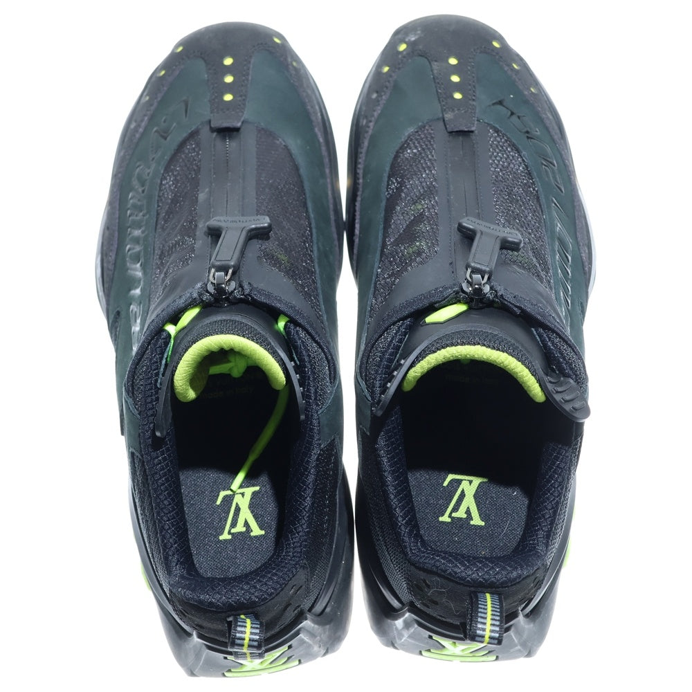 LOUIS VUITTON(ルイヴィトン) ミレニアム ライン LVラバーロゴ フロントジップ ローカットシューズ スニーカー ブラック/イエロー FD1211