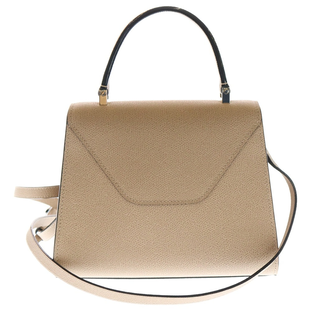 Valextra(ヴァレクストラ) イジィデ ミニ レザー 2WAY ハンド ショルダー バッグ ゴールド金具 ベージュ レディース