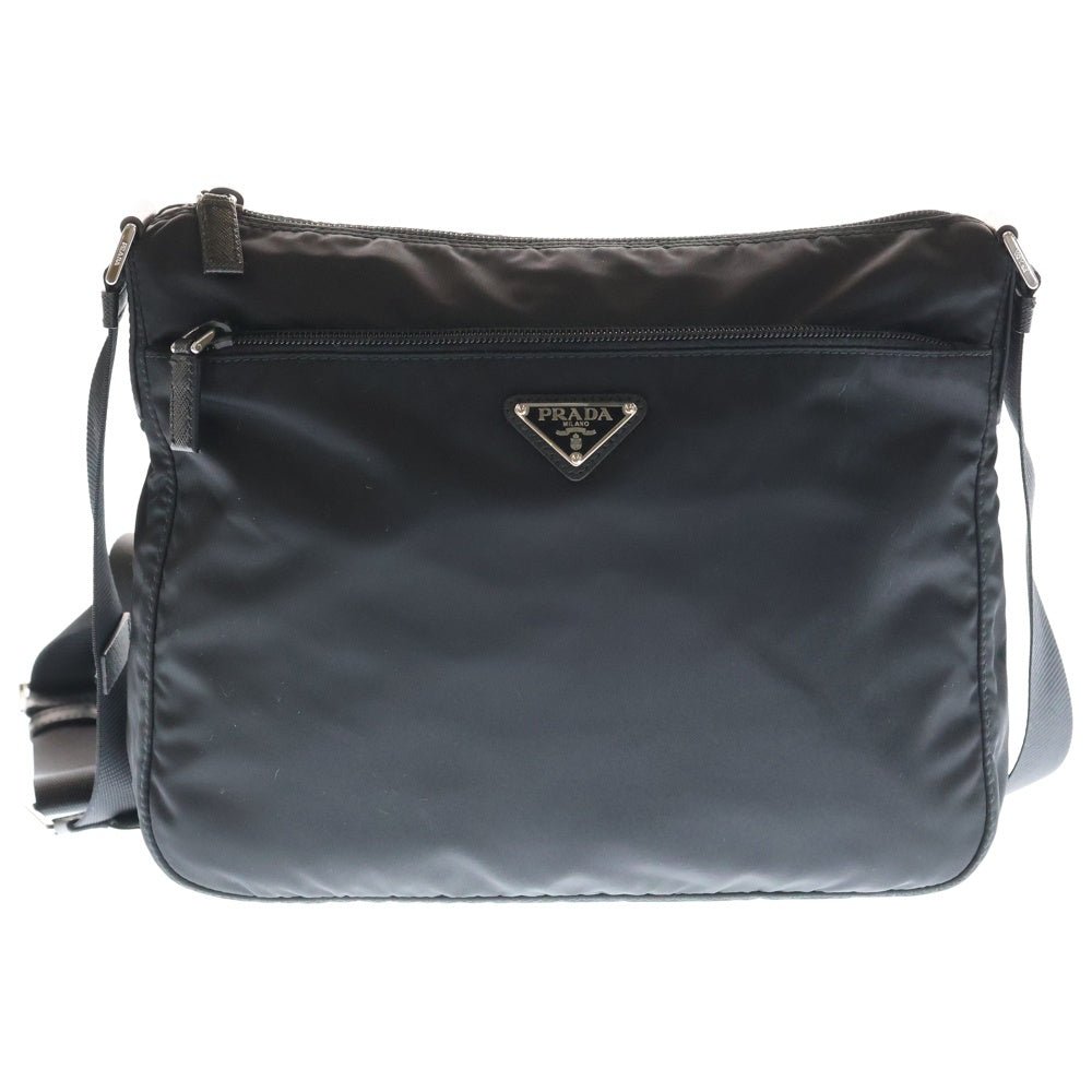 PRADA(プラダ) テスート ショルダーバッグ メッセンジャーバッグ ブラック ナイロン 1BC421 シルバー金具