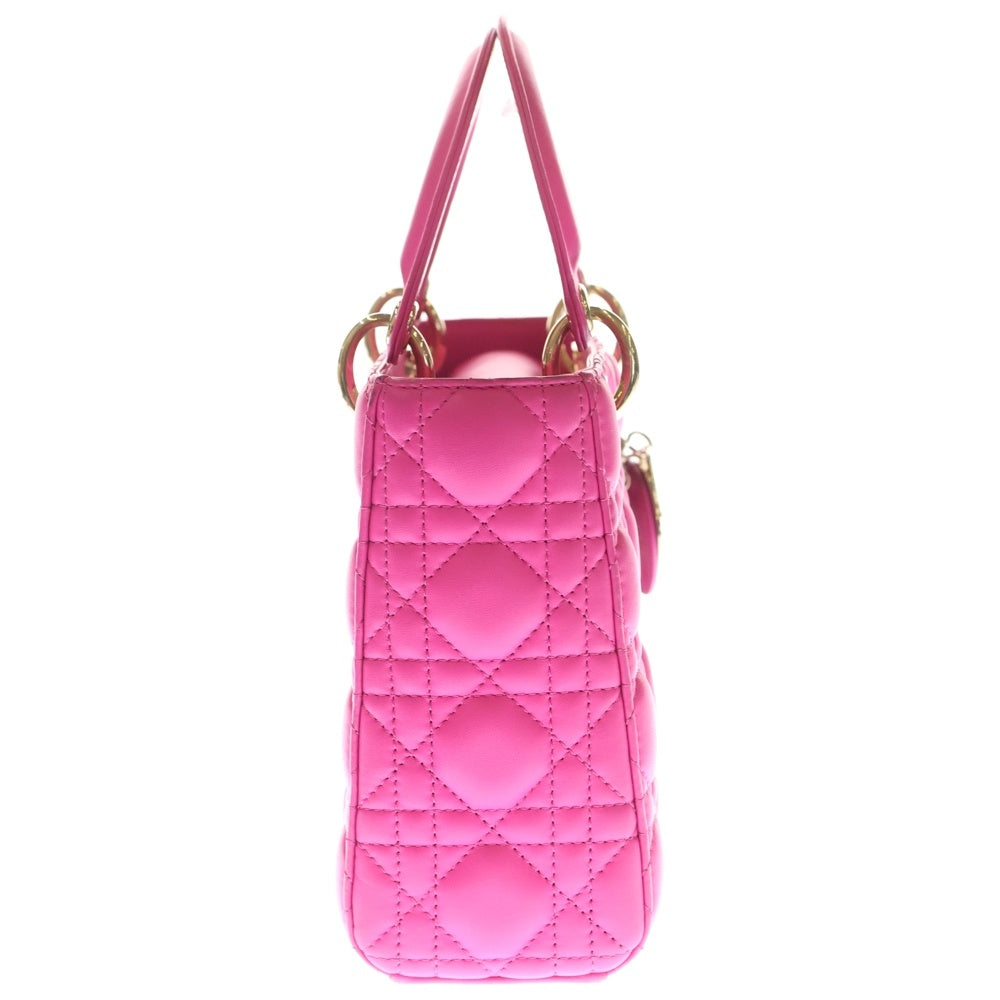 Christian Dior(クリスチャンディオール) レディディオール スモール 2WAY ハンドバッグ ショルダーバッグ ピンク レザー