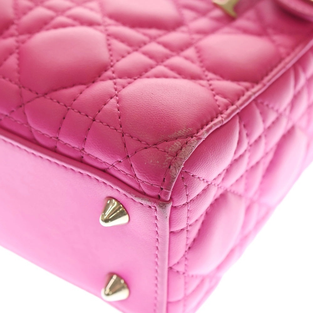 Christian Dior(クリスチャンディオール) レディディオール スモール 2WAY ハンドバッグ ショルダーバッグ ピンク レザー