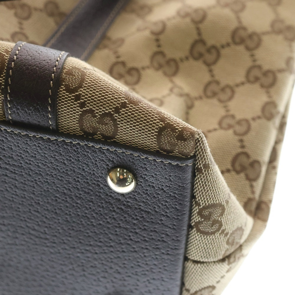GUCCI(グッチ) GGキャンバス アビー トートバッグ ハンドバッグ ベージュ×ブラウン 141470 シルバー金具
