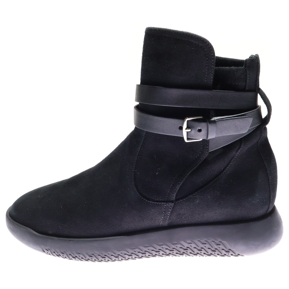 HERMES(エルメス) スエードレザー ベルテッド ハイカットシューズ スニーカー ブラック レディース