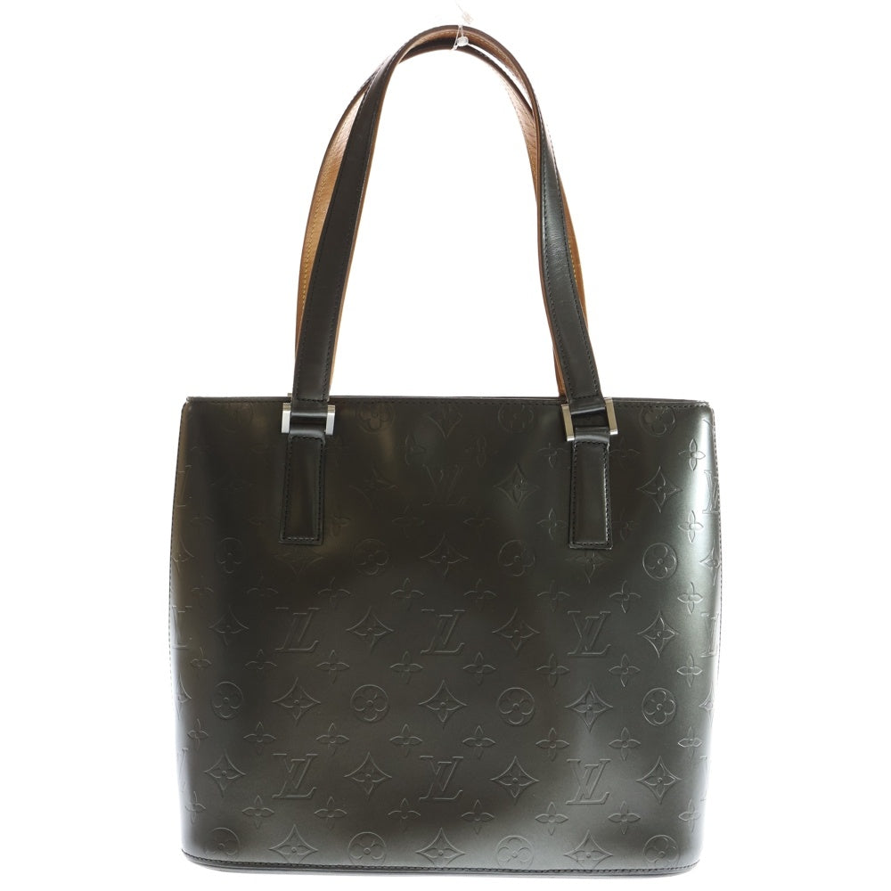 LOUIS VUITTON(ルイヴィトン) モノグラムマット ストックトン トートバッグ ハンドバッグ グレー メタリック レザー M55112 シルバー金具 レディース