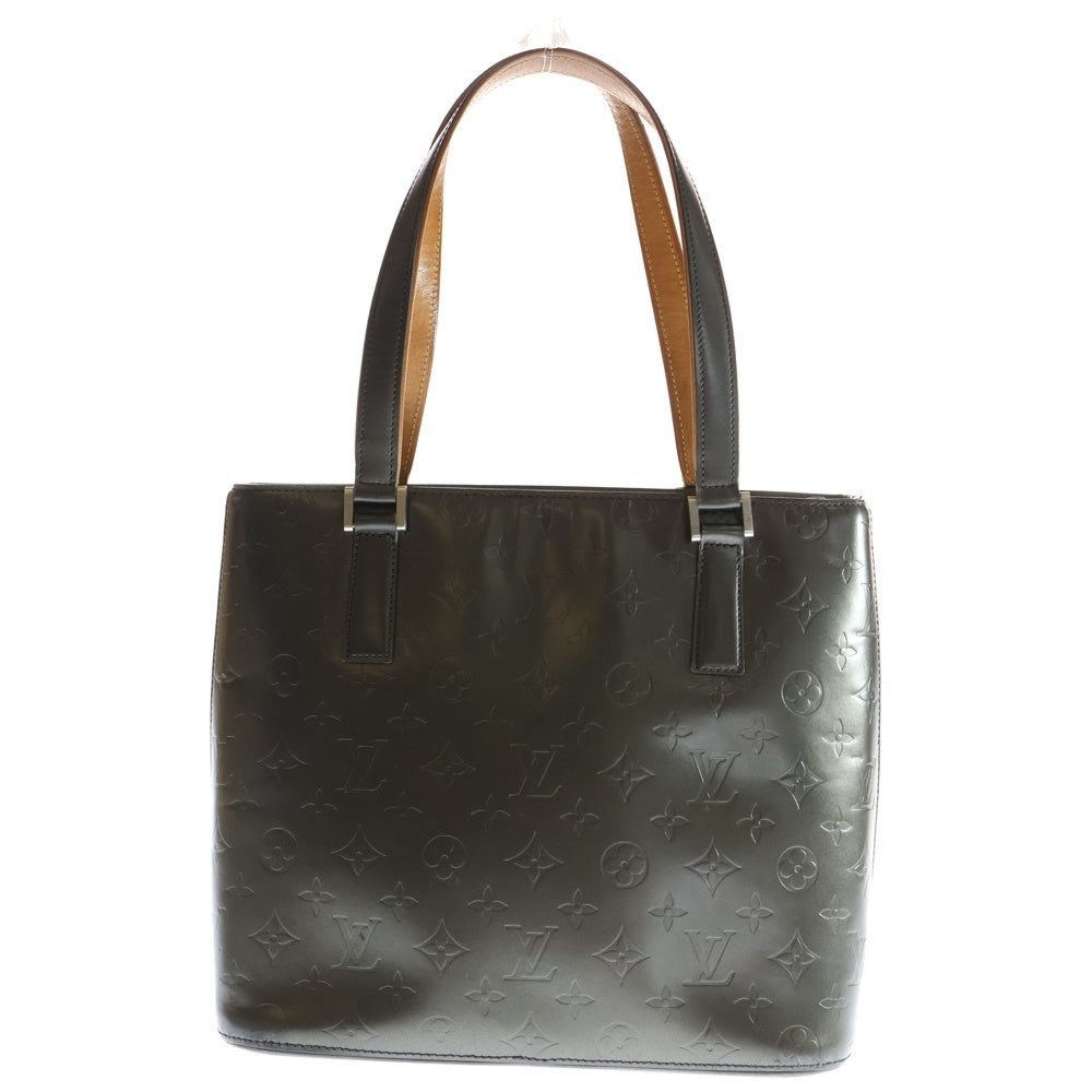 LOUIS VUITTON(ルイヴィトン) モノグラムマット ストックトン トートバッグ ハンドバッグ グレー メタリック レザー M55112 シルバー金具 レディース