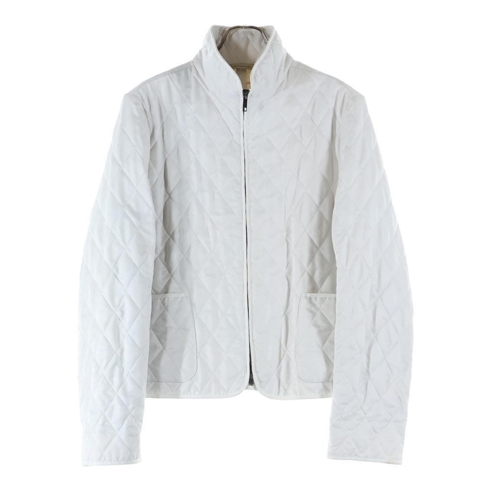 BURBERRY(バーバリー) 裏地ノバチェック総柄 コットン キルティング 中綿 ジップアップ ジャケット ホワイト