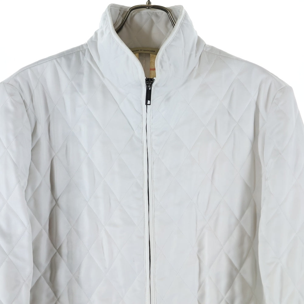 BURBERRY(バーバリー) 裏地ノバチェック総柄 コットン キルティング 中綿 ジップアップ ジャケット ホワイト