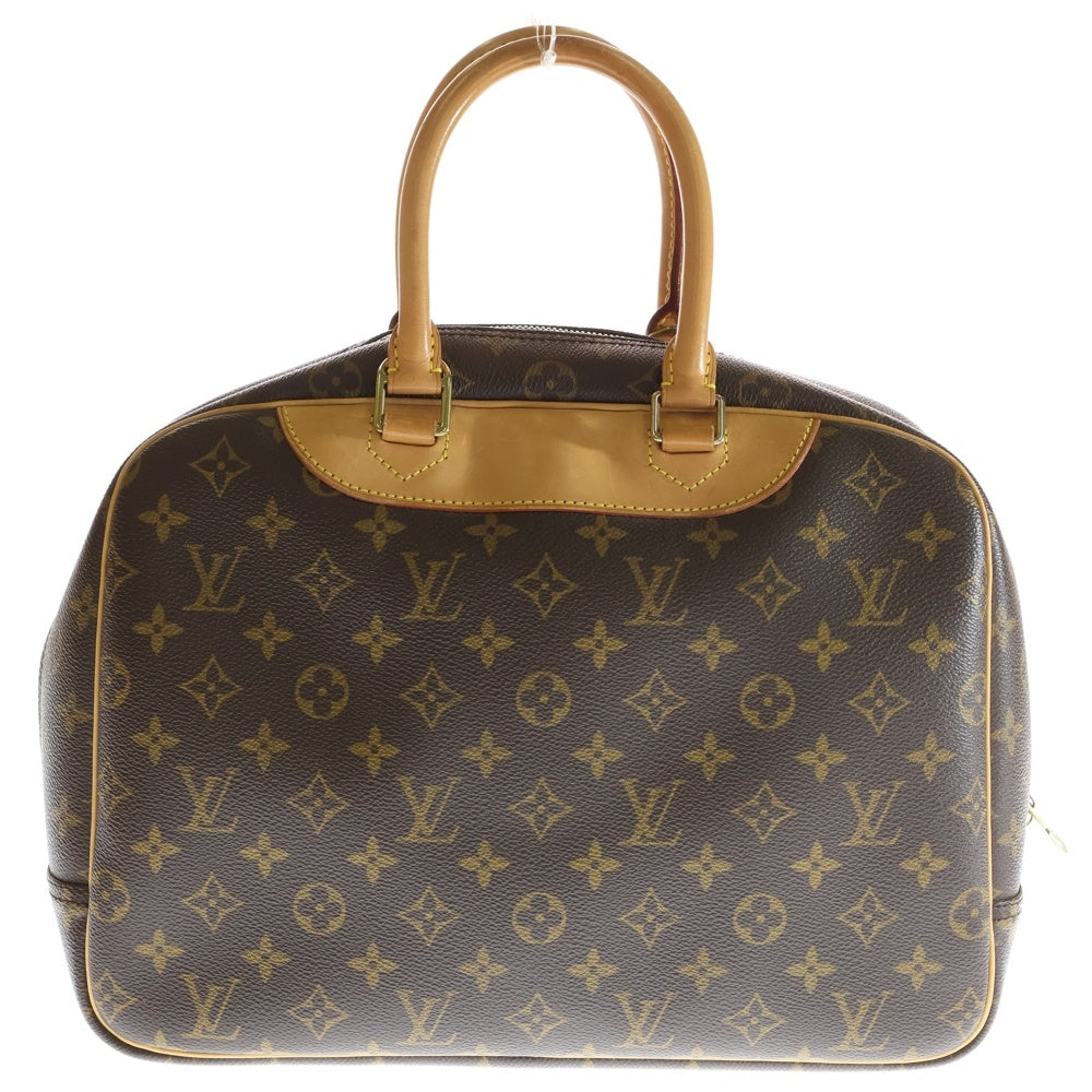 LOUIS VUITTON(ルイヴィトン) モノグラム ドーヴィル ハンドバッグ ブラウン レザー×PVC M47270 ゴールド金具 レディース