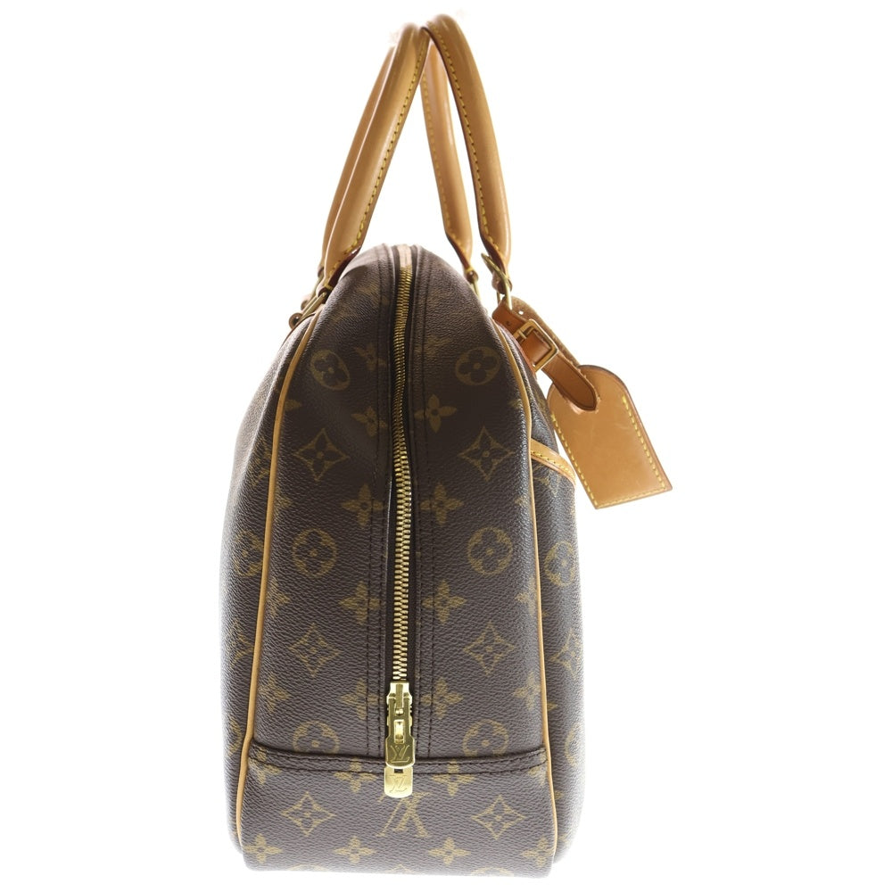 LOUIS VUITTON(ルイヴィトン) モノグラム ドーヴィル ハンドバッグ ブラウン レザー×PVC M47270 ゴールド金具 レディース