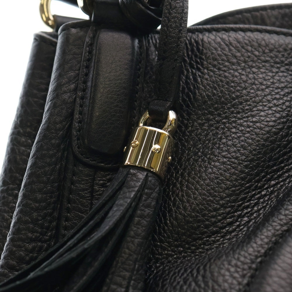 GUCCI(グッチ) ソーホー インターロッキングG ブラック レザー ハンドバッグ 282309