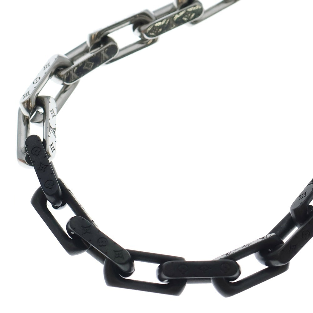 LOUIS VUITTON(ルイヴィトン) ネックレス・モノグラム チェーン ネックレス ペンダント ブラック×シルバー M00677