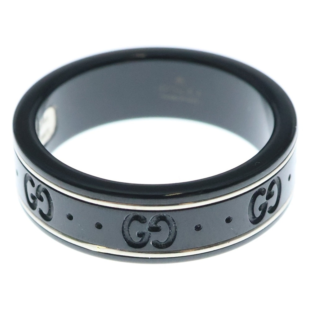 GUCCI(グッチ) アイコン リング Au750WG×シンセティックコランダム