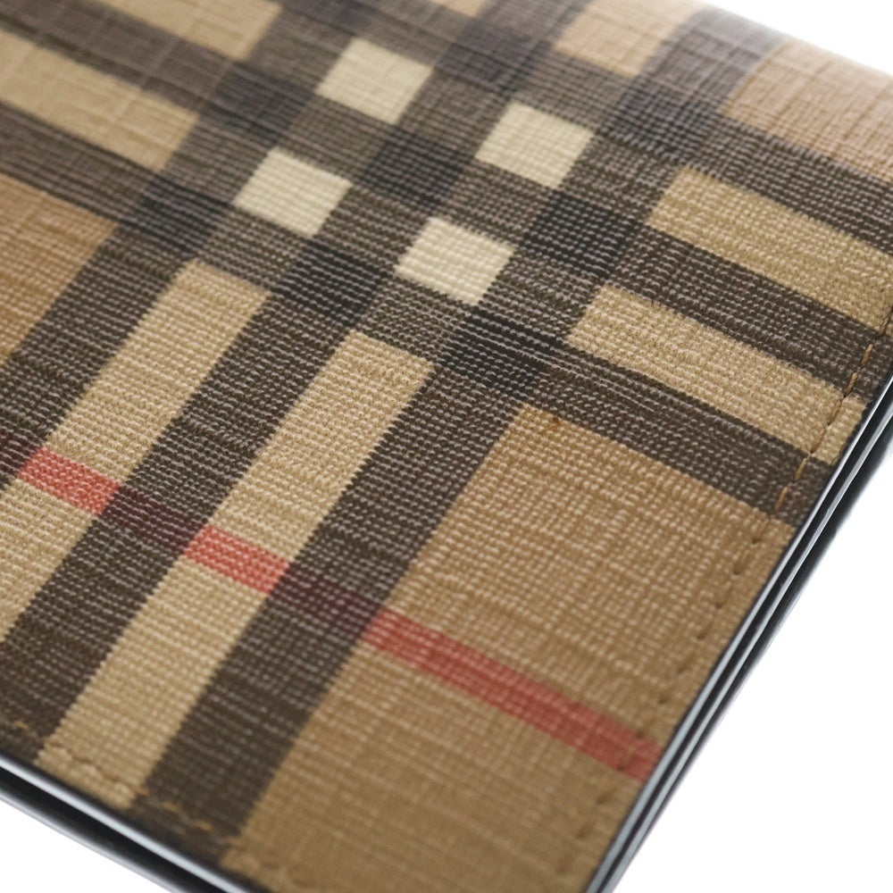 BURBERRY(バーバリー) ノバチェック 二つ折り長財布 PVCレザー ウォレット