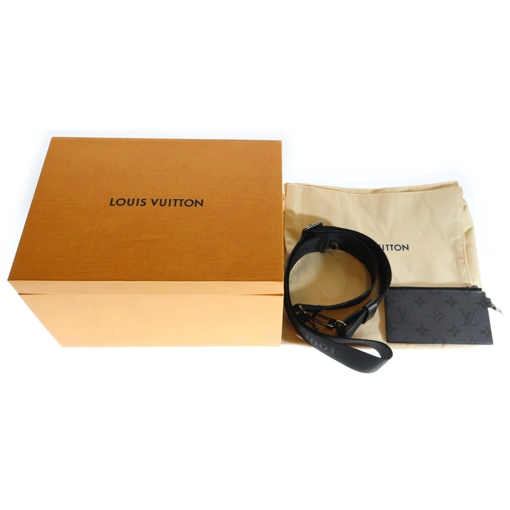 LOUIS VUITTON(ルイヴィトン) モノグラムエクリプス ガストン・ウェアラブル ウォレット ショルダーバッグ ミニバッグ ブラック レザー×PVC M81124 シルバー金具 レディース