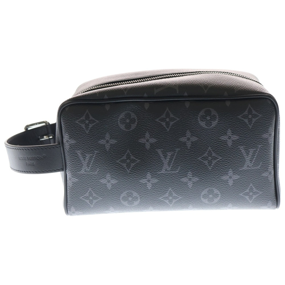 LOUIS VUITTON(ルイヴィトン) モノグラム エクリプス ロッカードップキット セカンドバッグ ポーチ ケース ブラックレザー×PVC M83113 ブラック金具 レディース