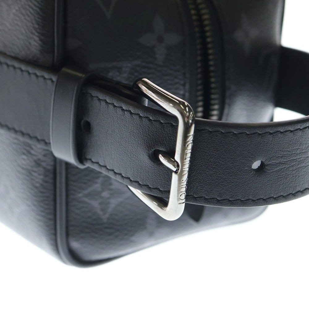 LOUIS VUITTON(ルイヴィトン) モノグラム エクリプス ロッカードップキット セカンドバッグ ポーチ ケース ブラックレザー×PVC M83113 ブラック金具 レディース