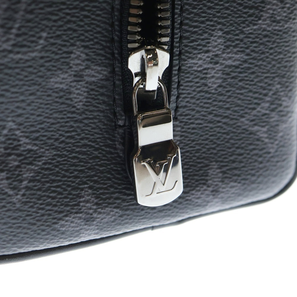 LOUIS VUITTON(ルイヴィトン) モノグラム エクリプス ロッカードップキット セカンドバッグ ポーチ ケース ブラックレザー×PVC M83113 ブラック金具 レディース