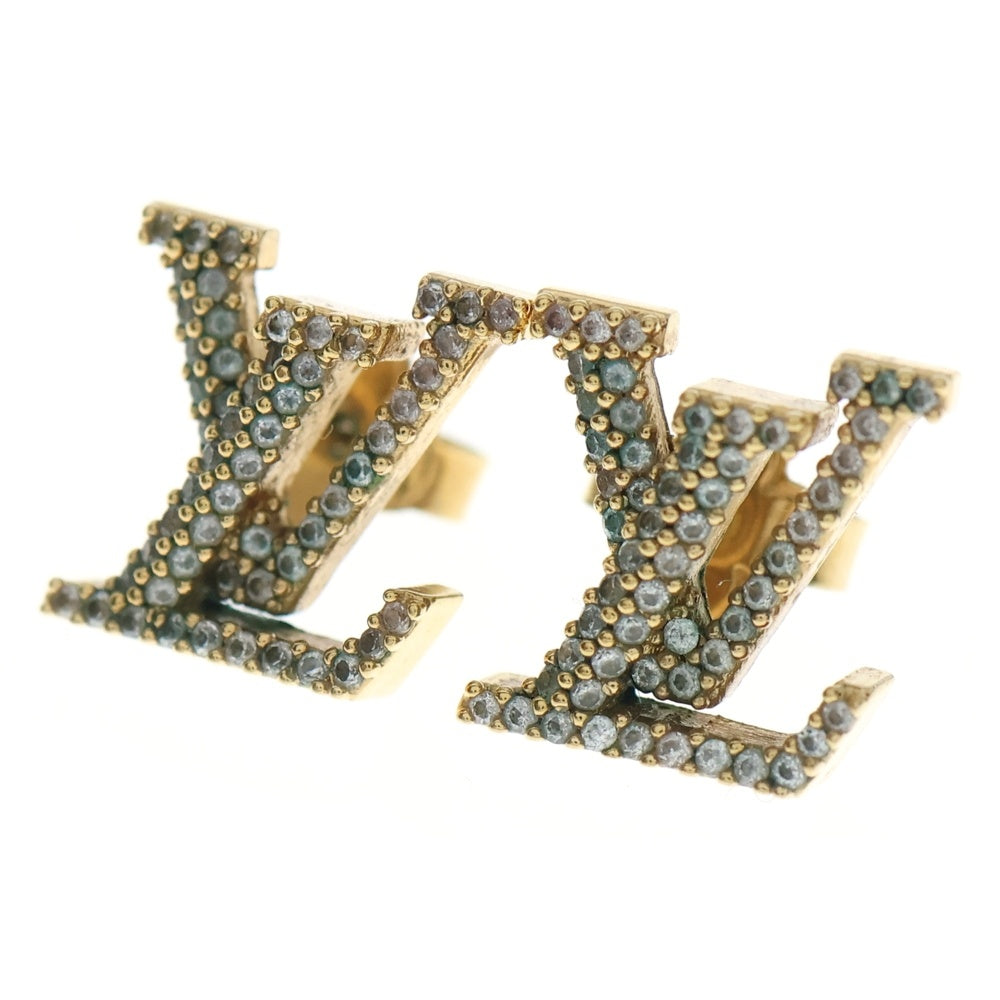 LOUIS VUITTON(ルイヴィトン) ピアス・LV アイコニック ストラス GP ロゴ ラインストーン ゴールド M00609 レディース