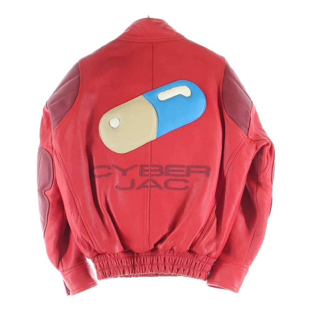KADOYA(カドヤ) Ks LEATHER CYBER JAC HEAD FACTORY バックカプセルパッチレザージャケット レッド KFEX-9618 レディース