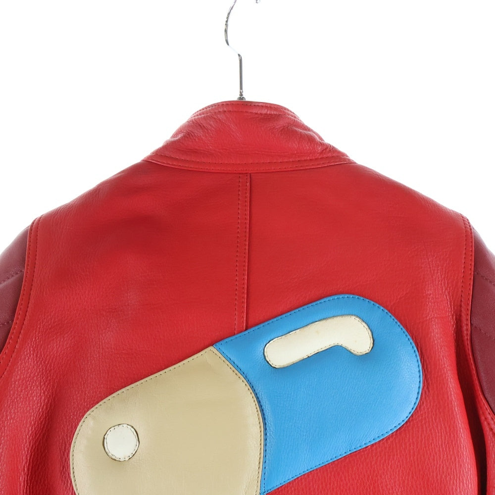 KADOYA(カドヤ) Ks LEATHER CYBER JAC HEAD FACTORY バックカプセルパッチレザージャケット レッド KFEX-9618 レディース