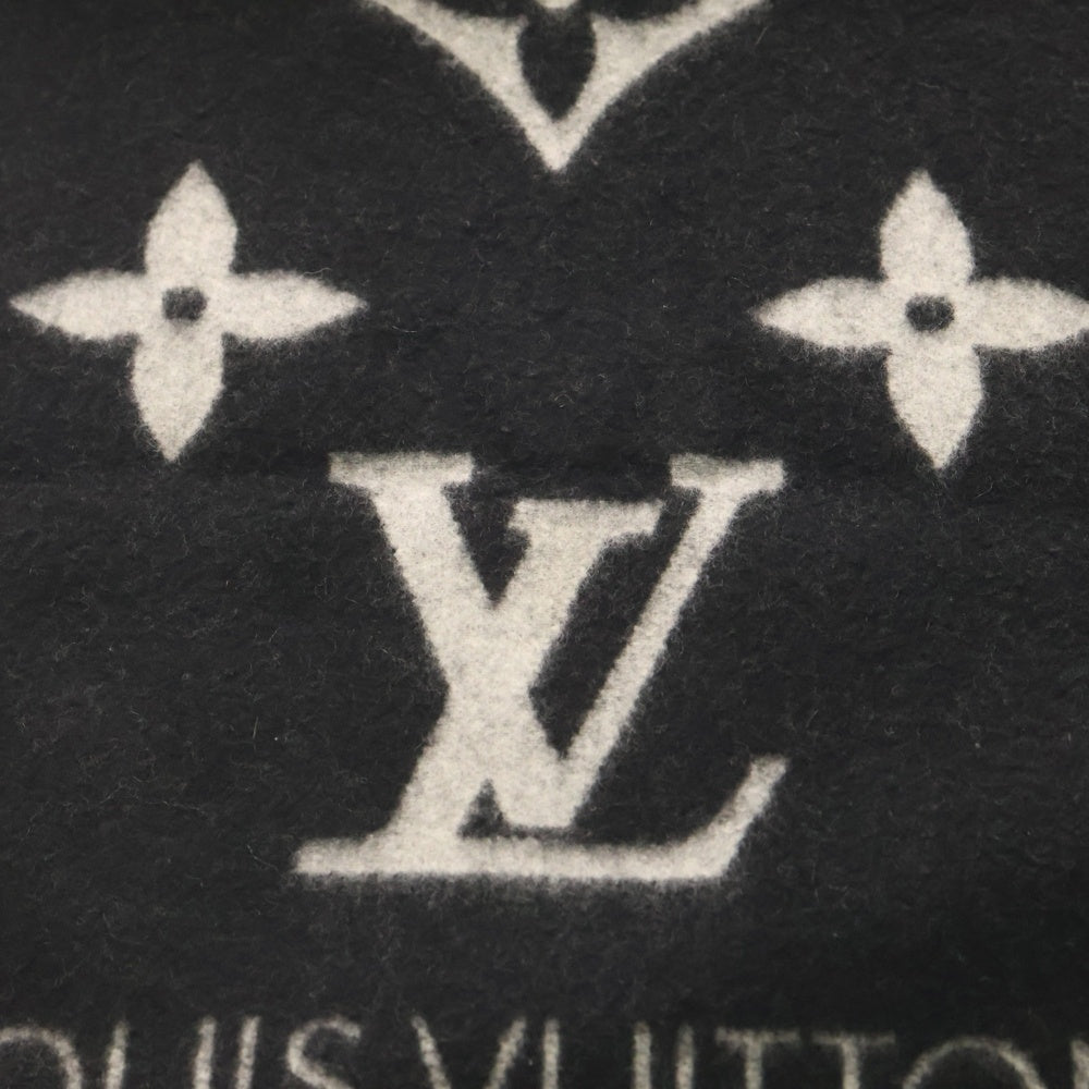 LOUIS VUITTON(ルイヴィトン) エシャルプ レイキャビック モノグラムカシミアフリンジマフラー ブラック M71040 レディース