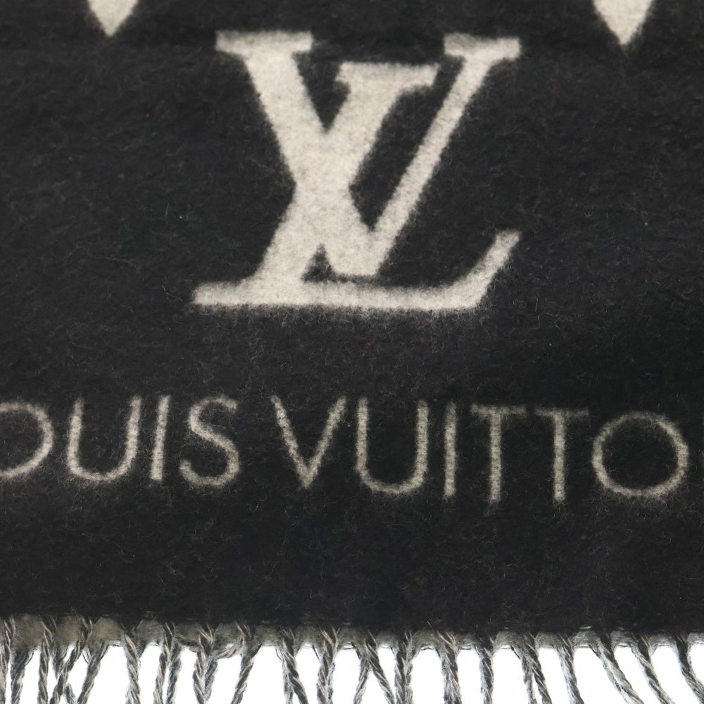LOUIS VUITTON(ルイヴィトン) エシャルプ レイキャビック モノグラムカシミアフリンジマフラー ブラック M71040 レディース