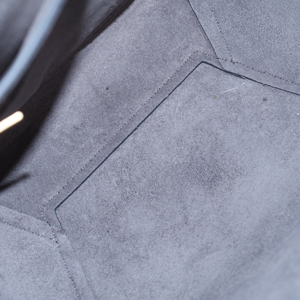 CELINE(セリーヌ) サングル バケット スモール レザー ショルダーバッグ ゴールド金具 グレー レディース