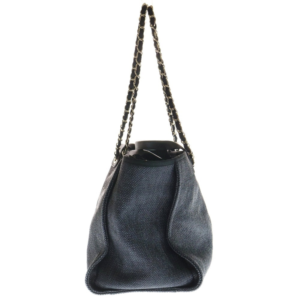 CHANEL(シャネル) ドーヴィル GM ココマークトートバッグ ハンドバッグ ブラック レザー ゴールド金具