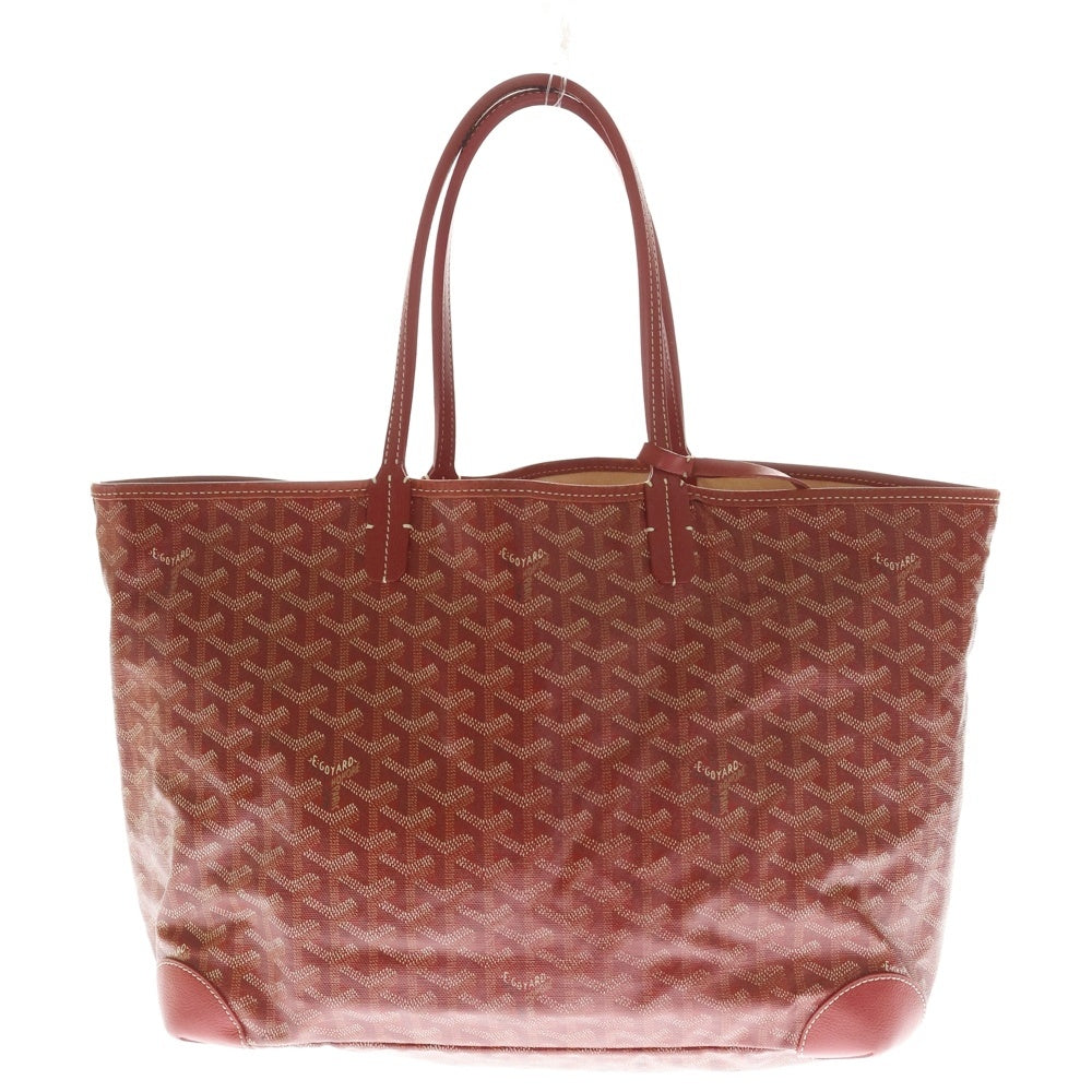 GOYARD(ゴヤール) サンルイPM PVC コーティングキャンバス レザー トートバッグ レッド レディース