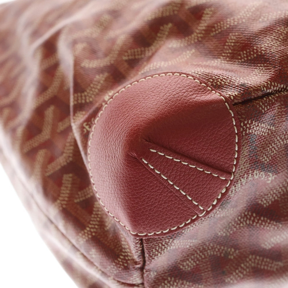 GOYARD(ゴヤール) サンルイPM PVC コーティングキャンバス レザー トートバッグ レッド レディース