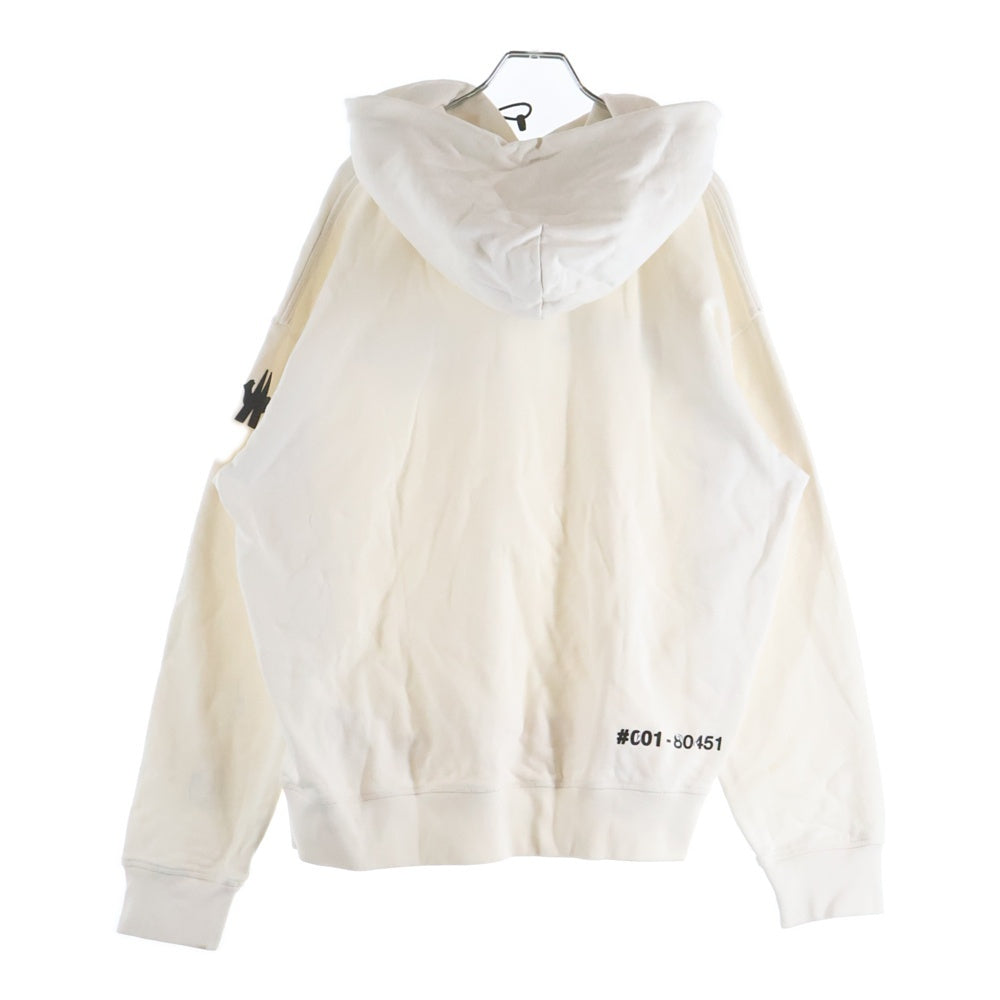 MONCLER(モンクレール) 22AW CAPPUCCIO HOODIE SWEATER ラバーロゴプリントスウェットプルオーバーパーカー フーディー ホワイト H20978G00025