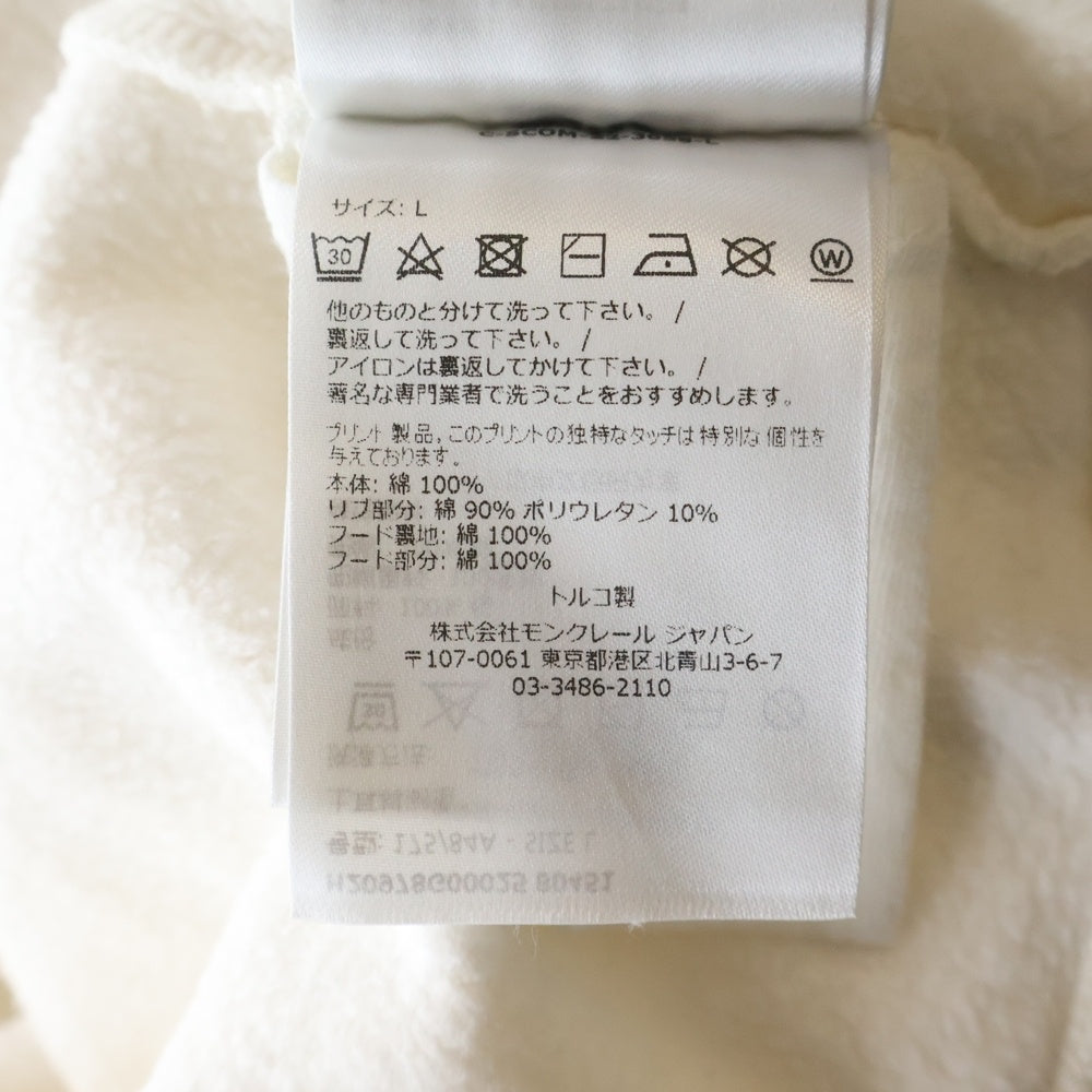 MONCLER(モンクレール) 22AW CAPPUCCIO HOODIE SWEATER ラバーロゴプリントスウェットプルオーバーパーカー フーディー ホワイト H20978G00025