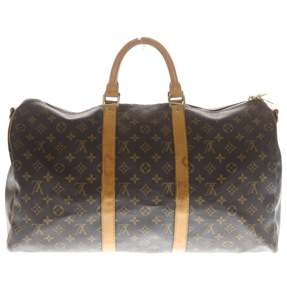LOUIS VUITTON(ルイヴィトン) モノグラム キーポルバンドリエール50 ハンドバッグ ボストンバッグ ブラウン レザー×PVC M41416 ゴールド金具 レディース
