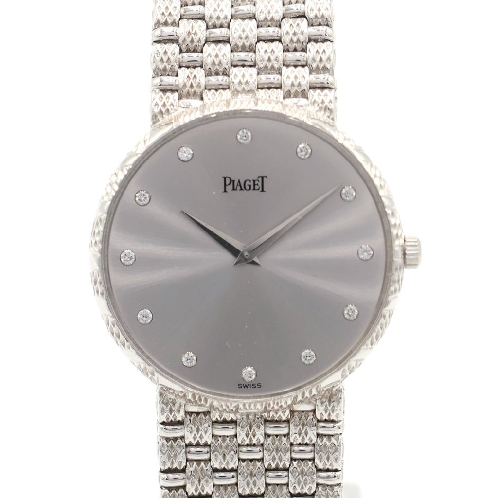 PIAGET(ピアジェ) 12PD シルバー文字盤 クォーツウォッチ 腕時計 K18WG ホワイトゴールド
