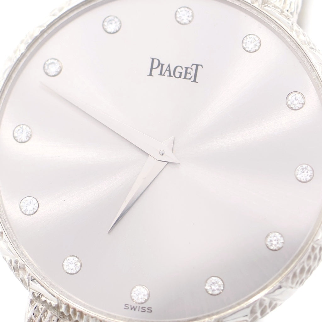 PIAGET(ピアジェ) 12PD シルバー文字盤 クォーツウォッチ 腕時計 K18WG ホワイトゴールド