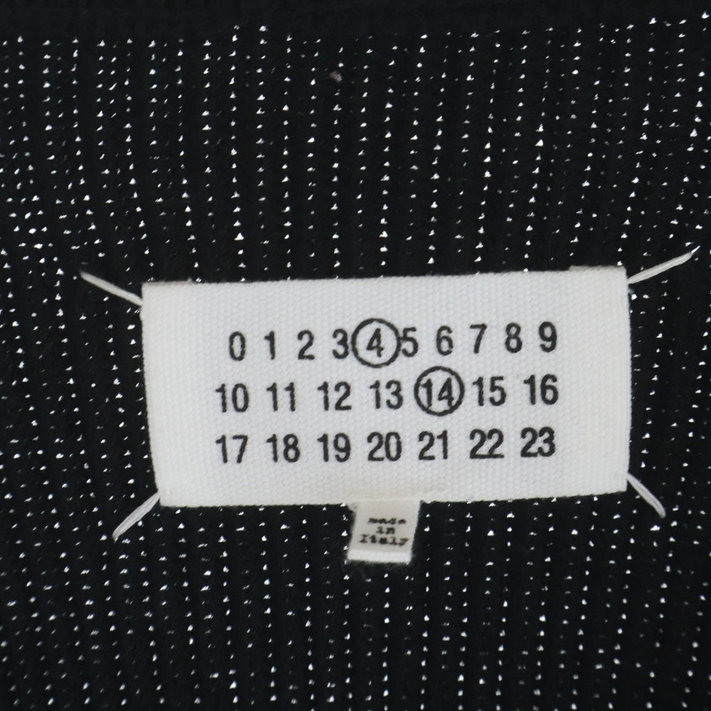 Maison Margiela 4 14(メゾンマルジェラ) コットン ウール ジップアップ ドライバーズニット ジャケット カーディガン ブラック SI1HA0013 S17781