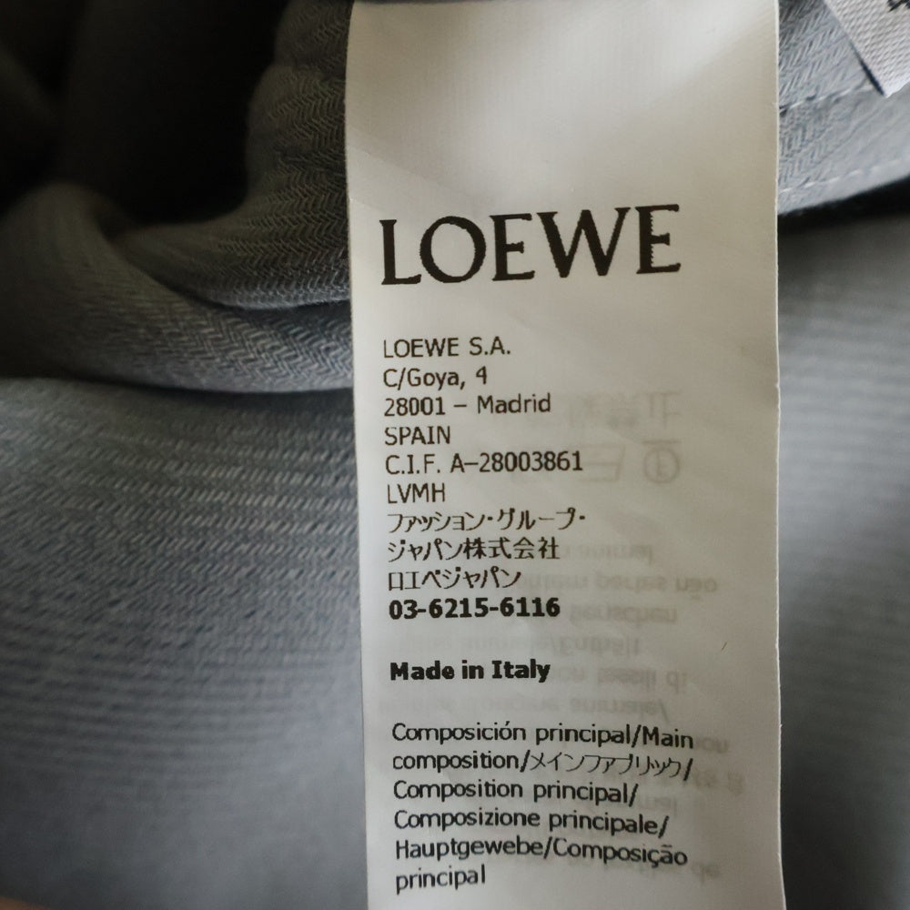 LOEWE(ロエベ) アナグラムロゴ刺繍 ポケット ウール シャツジャケット グレー H526Y05WBF