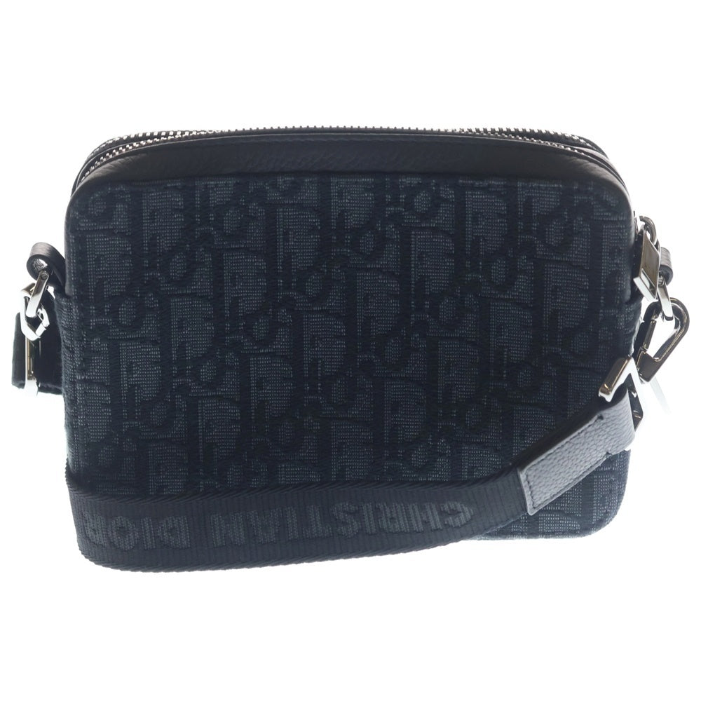 Christian Dior(クリスチャンディオール) オブリーク ショルダーバッグ ミニバッグ ブラック キャンバス×レザー 2ESBC119VPD シルバー金具 レディース