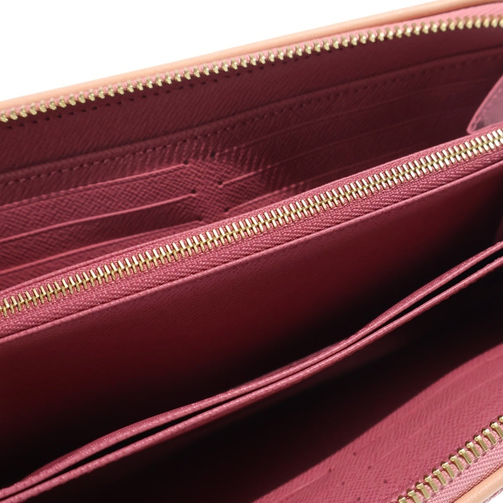 LOUIS VUITTON(ルイヴィトン) ジャガードデニム ジッピーウォレット ロングウォレット カードケース 長財布 ピンク レザー×デニム M81182 ゴールド金具 レディース