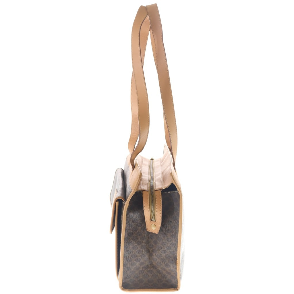 CELINE(セリーヌ) マカダム トートバッグ ハンドバッグ ブラウン レザー×PVC レディース