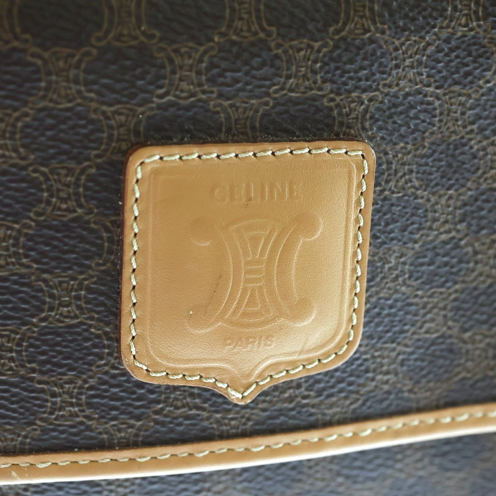 CELINE(セリーヌ) マカダム トートバッグ ハンドバッグ ブラウン レザー×PVC レディース