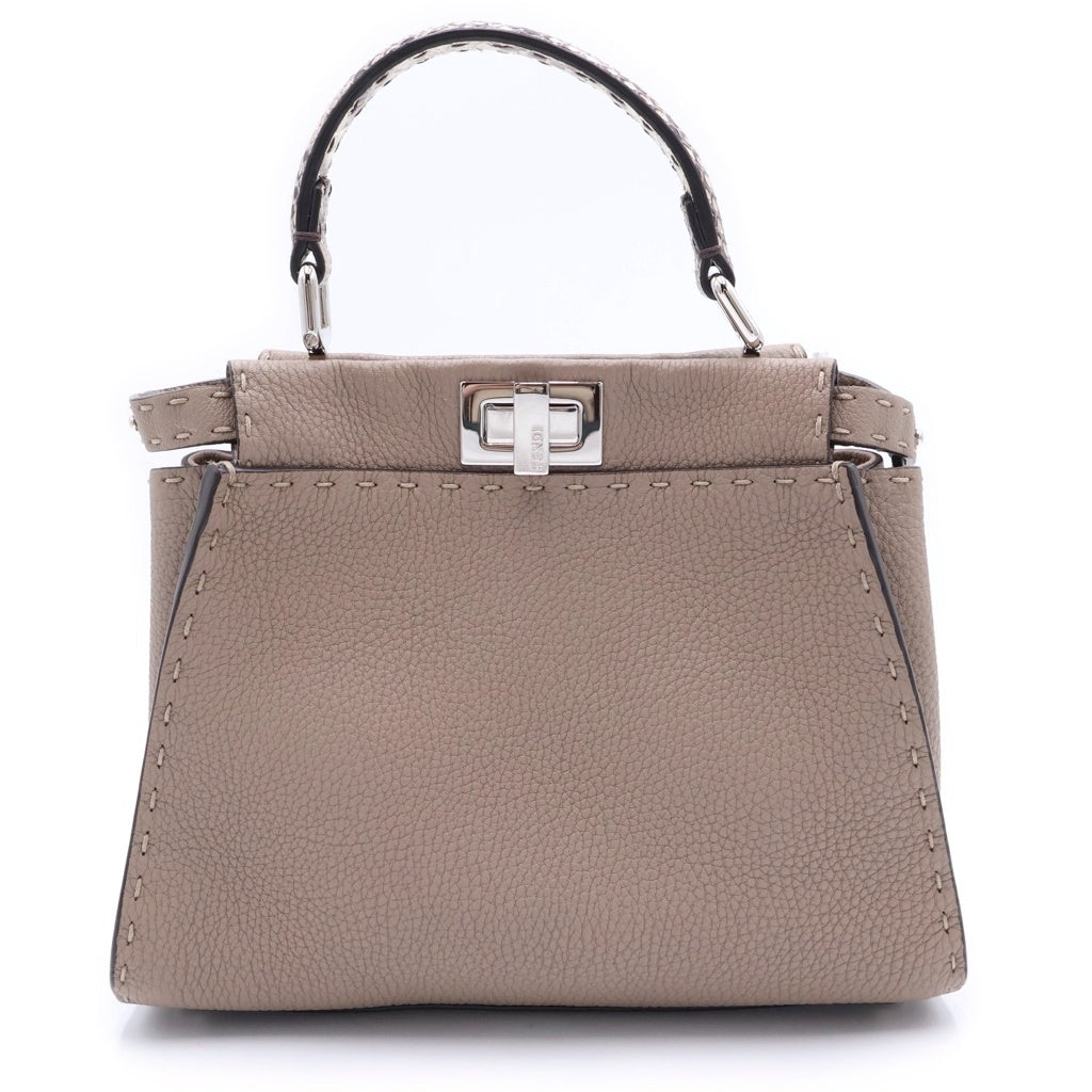 FENDI(フェンディ) ピーカブー ミニ グレージュ 2WAYバッグ ハンドバッグ ショルダーバッグ グレージュ レザー 8BN244 シルバー金具 レディース