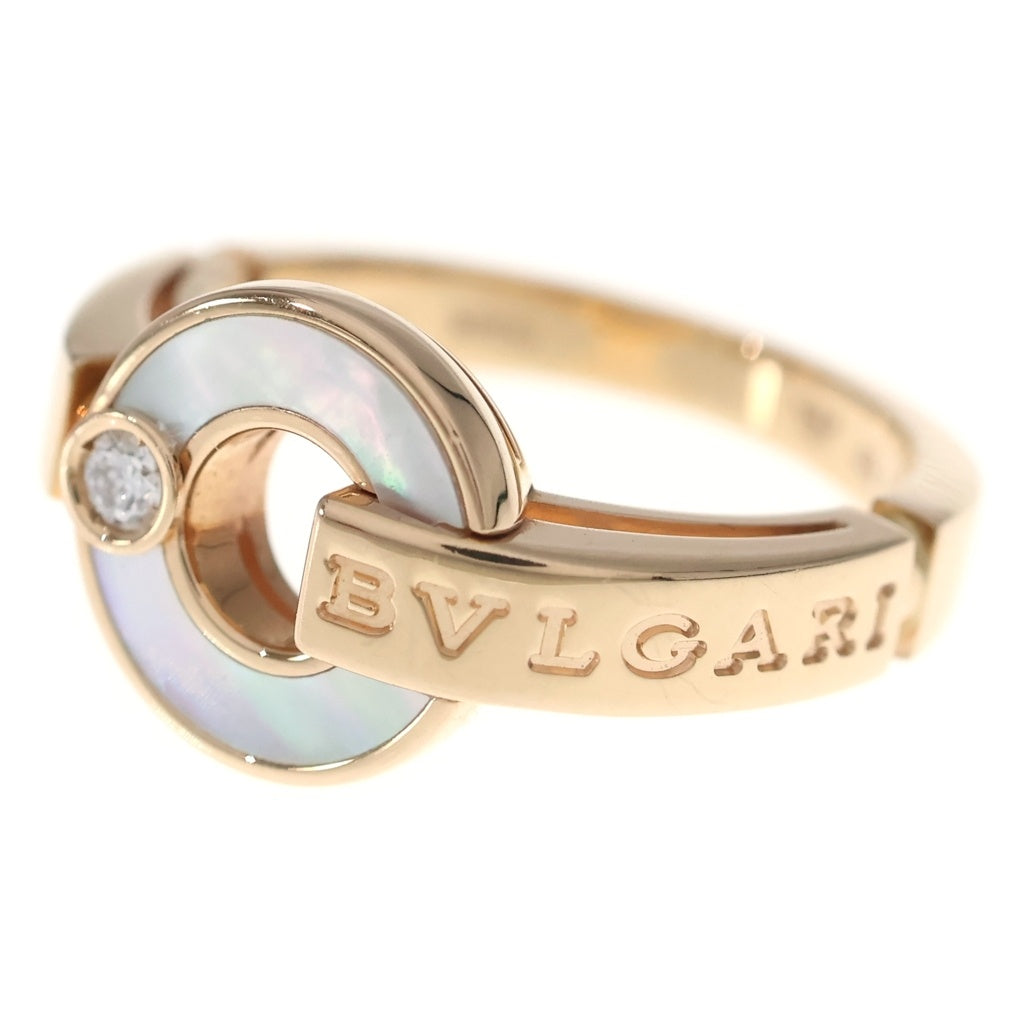 BVLGARI(ブルガリ) ブルガリブルガリ オープンワーク マザーオブパール ダイヤ リング ピンクゴールド Au750PG #49 357528