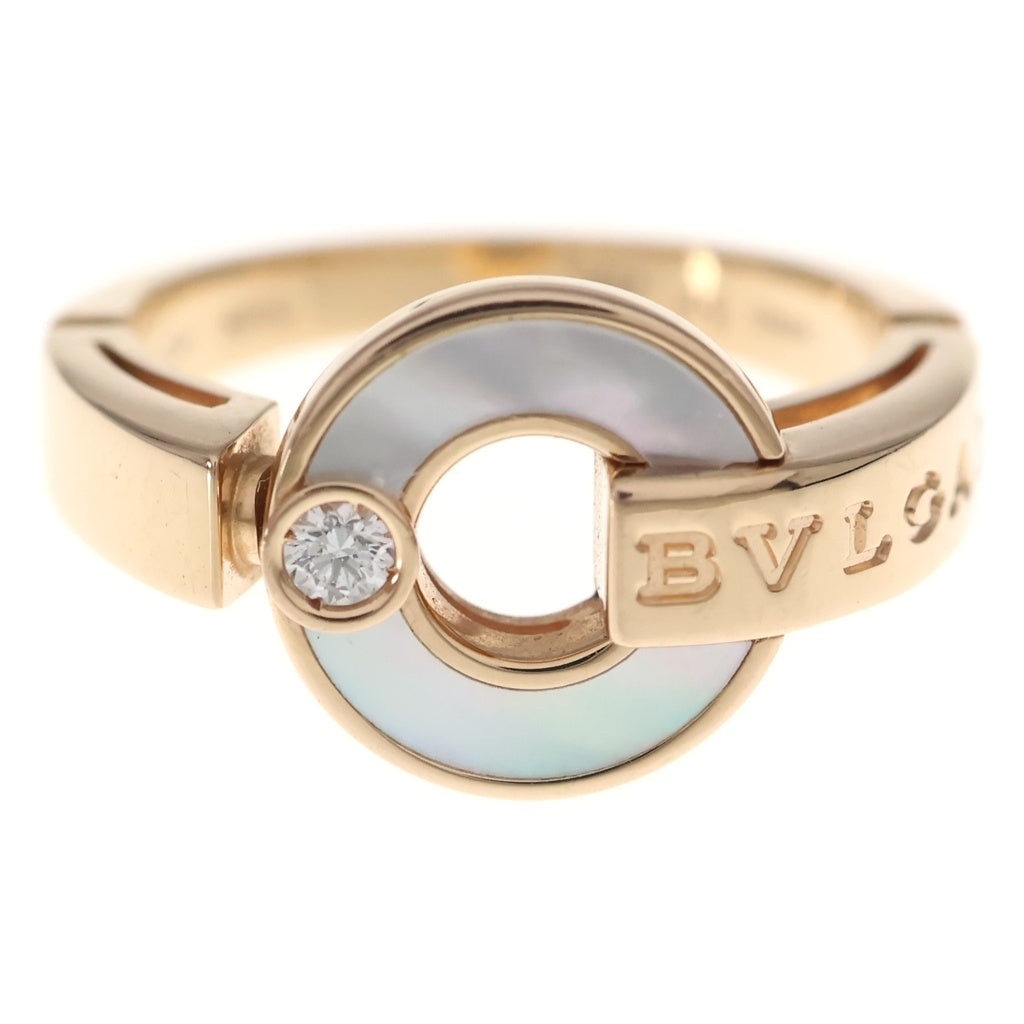 BVLGARI(ブルガリ) ブルガリブルガリ オープンワーク マザーオブパール ダイヤ リング ピンクゴールド Au750PG #49 357528