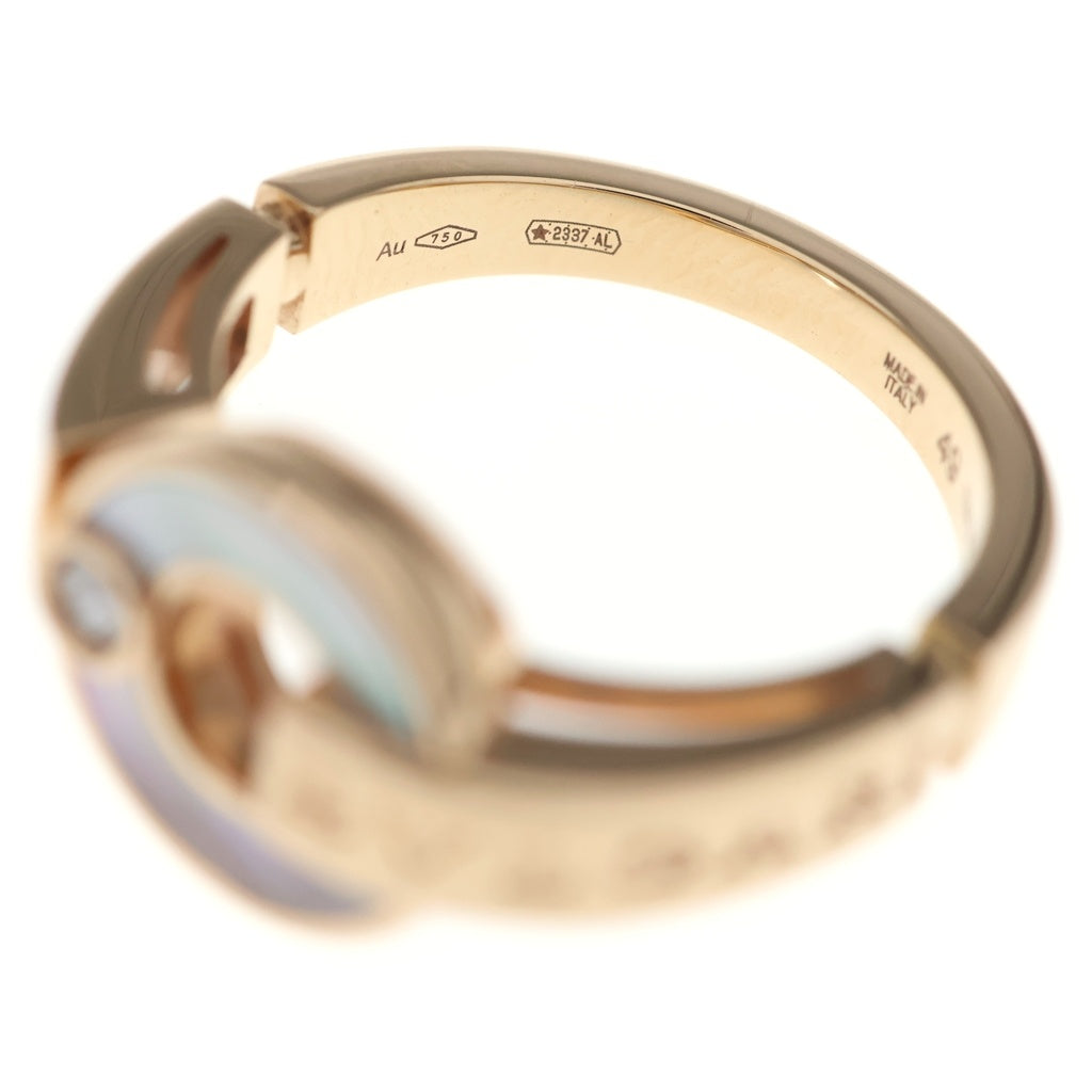 BVLGARI(ブルガリ) ブルガリブルガリ オープンワーク マザーオブパール ダイヤ リング ピンクゴールド Au750PG #49 357528
