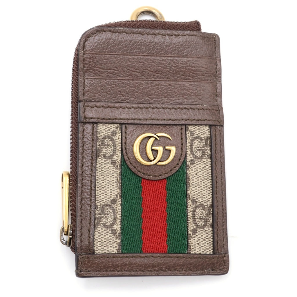 GUCCI(グッチ) オフィディア GGスプリーム マーモント ショルダー カードケース ブラウン/ベージュ 723057