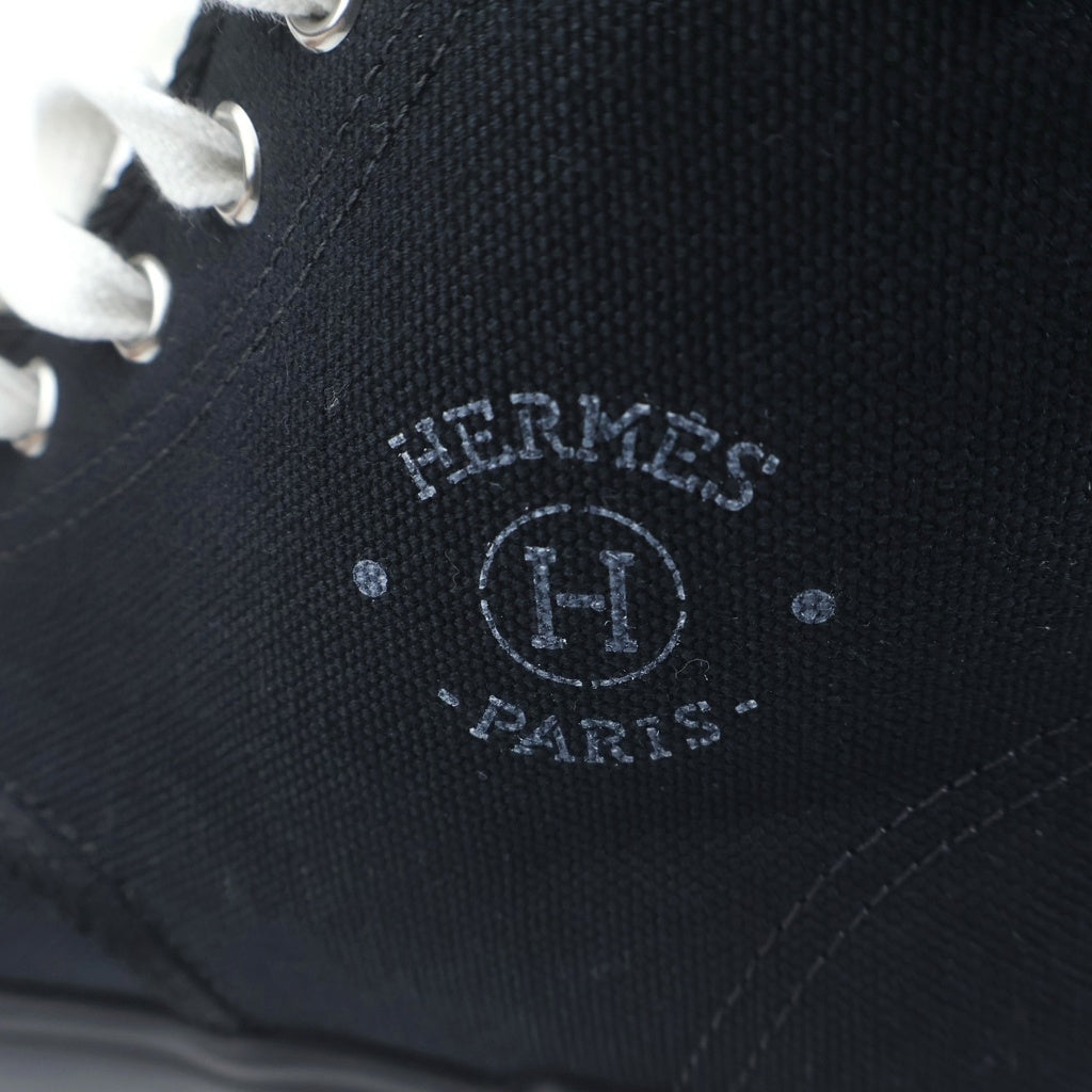 HERMES(エルメス) イティネレール キャンバス レースアップ ハイカットシューズ スニーカー ブラック レディース