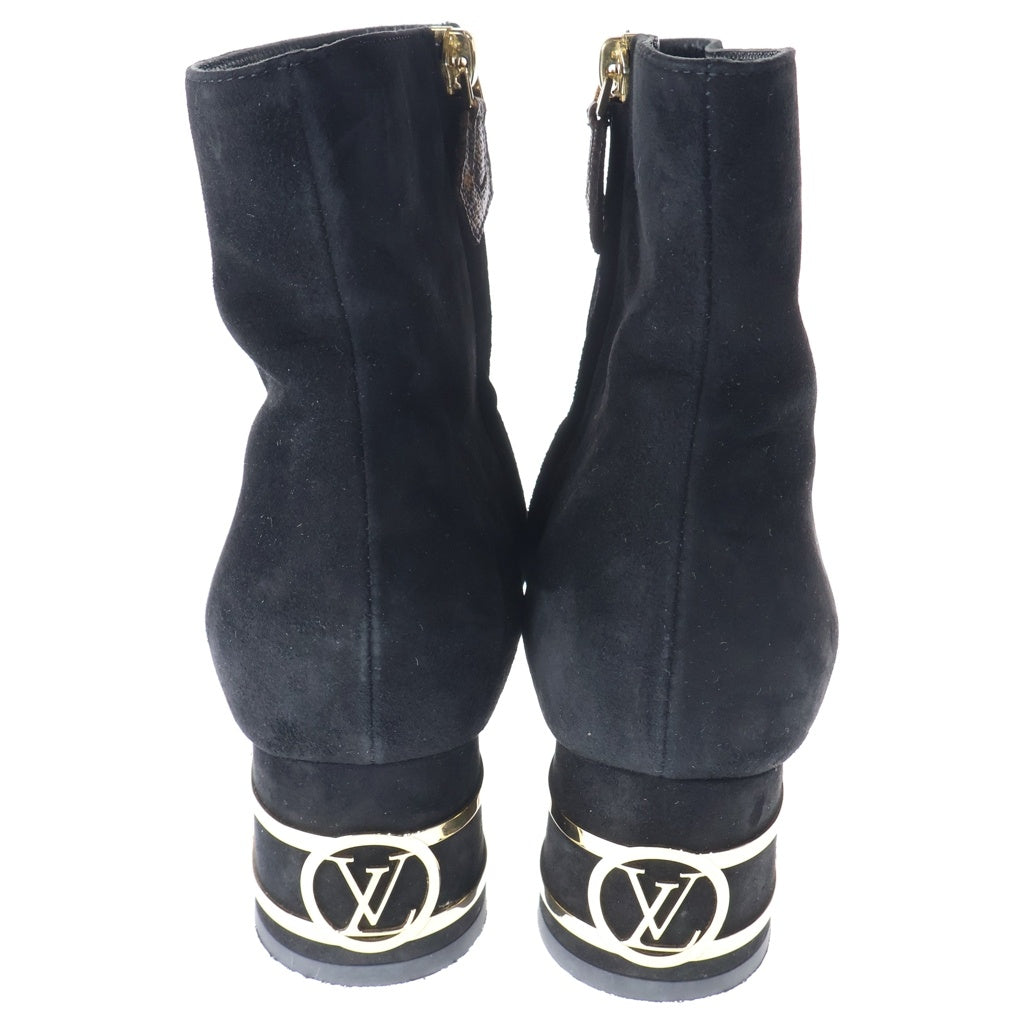 LOUIS VUITTON(ルイヴィトン) LVサークルブリスライン スウェードレザーサイドジップアンクルブーツ ブラック レディース MA0250